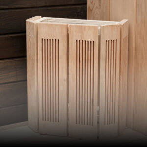 Wooden sauna light shade for protecting and diffusing sauna lighting