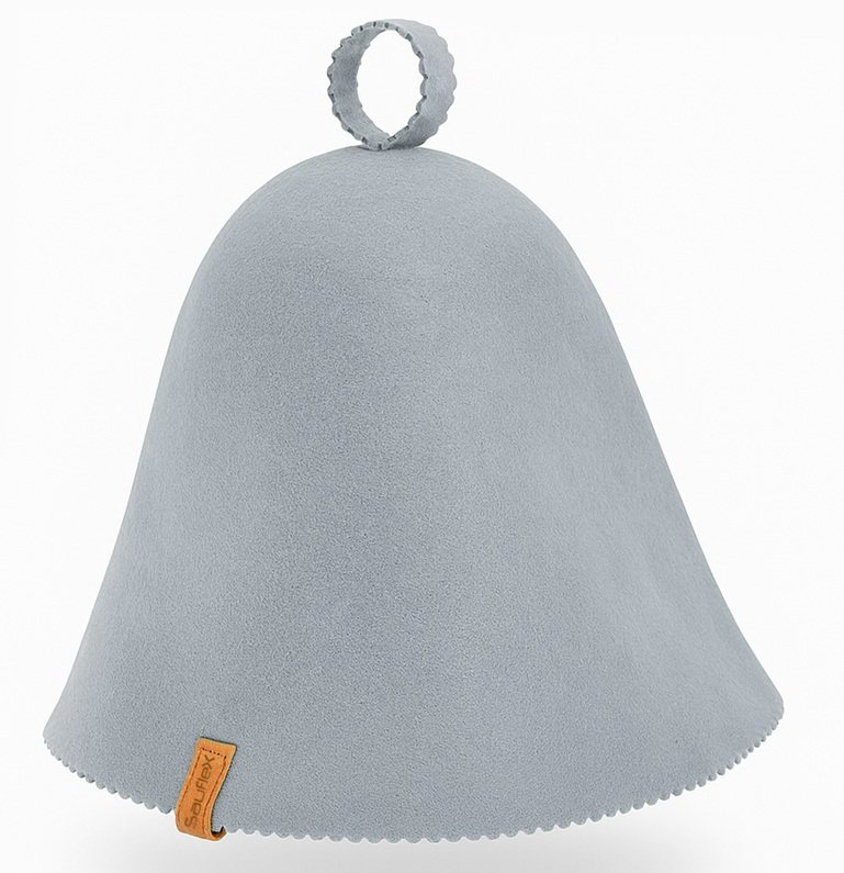 Sauflex merino wool sauna hat in gray for heat protection and comfort