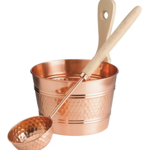Saunia copper sauna bucket and ladle gift set for traditional sauna use
